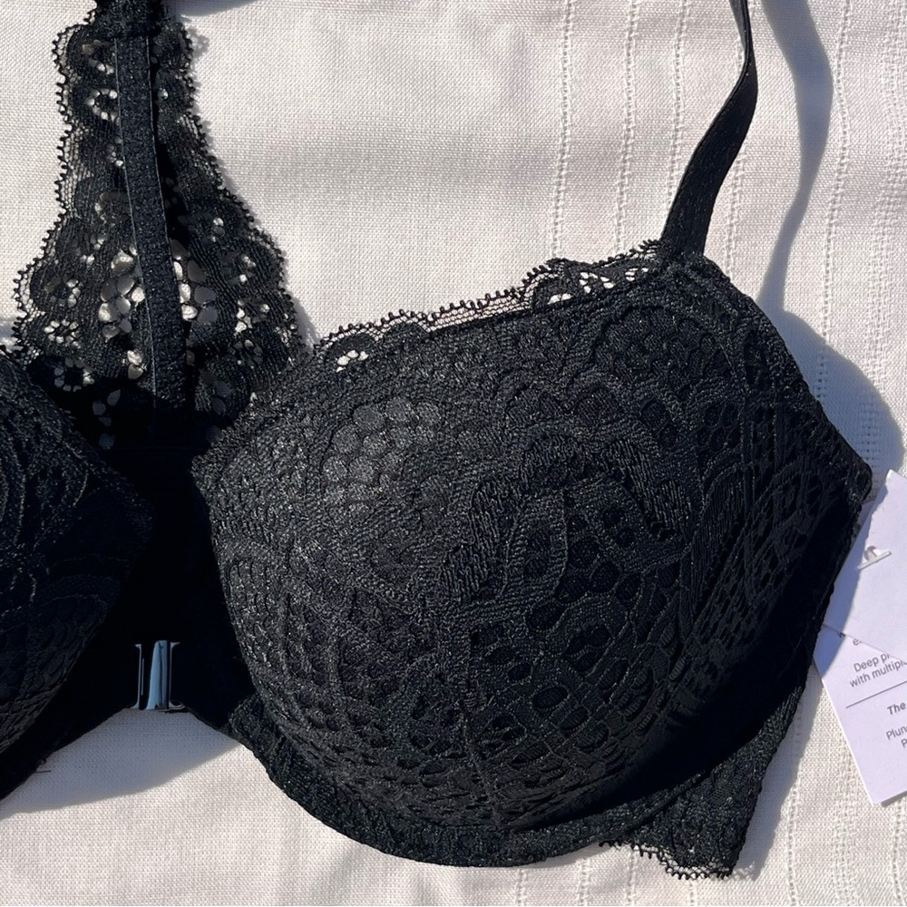 Auden Radiant Plunge Push Up Bra Lace Black 32D - Picture 2 of 10